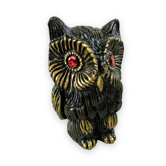 Vintage Chalkware Owl Bank Magical Moody Kitsch Woodland Animal Decor READY - Picture 1 of 10